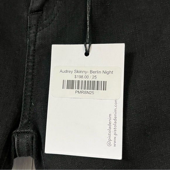 REVOLVE PISTOLA Audrey Berlin night Midrise Skinny denim Jeans raw hem size 25 - Picture 16 of 16